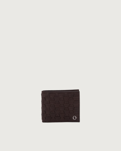 Portafoglio Chevrette Woven in pelle con portamonete