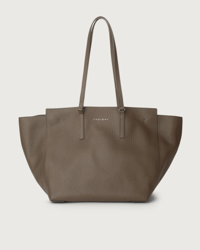 Borsa tote a spalla AVA Soft in pelle martellata