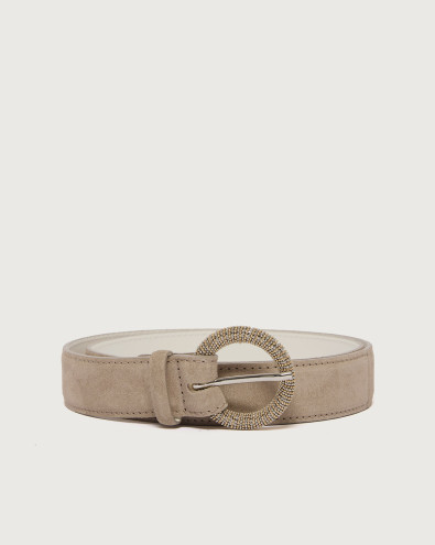 Cintura classica Peach in suede 3 cm