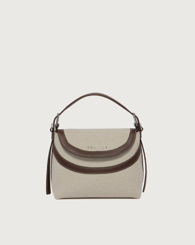 Borsa Nana Savana Small a mano in canvas e pelle con tracolla