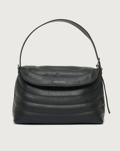 Borsa Nana Nappa Quilted Midi a spalla in pelle con tracolla