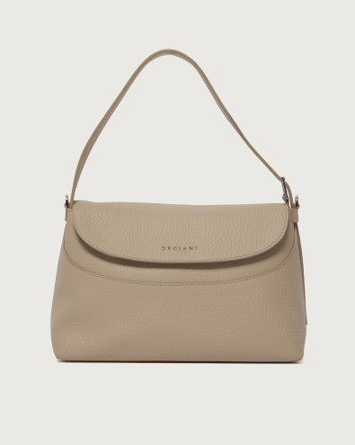 Borsa Nana Soft Midi a spalla in pelle martellata con tracolla