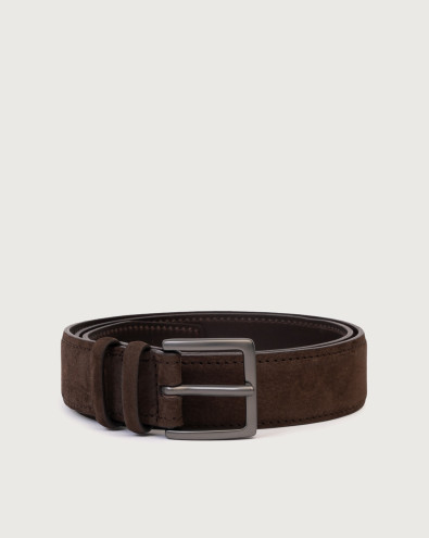 Cintura classica Nabucco in nubuck 3,5 cm