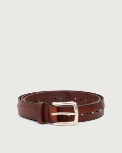 Cintura Bull Soft borchie in cuoio 2,5 cm