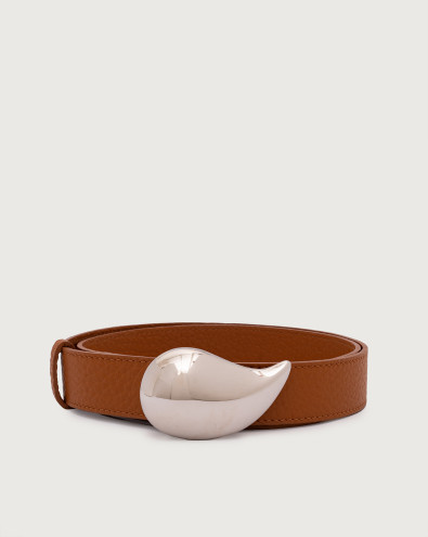 Cintura Soft in pelle martellata 3 cm