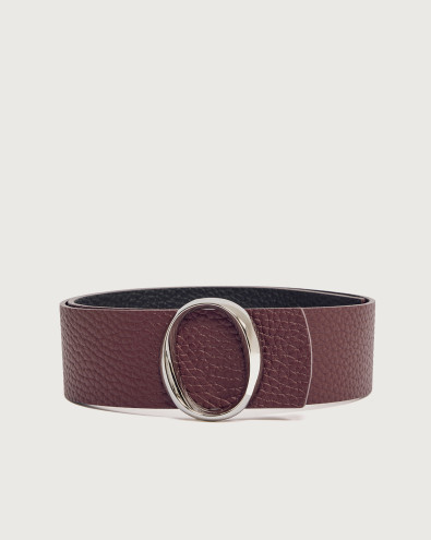 Cintura reversibile Soft Double in pelle 5,5 cm