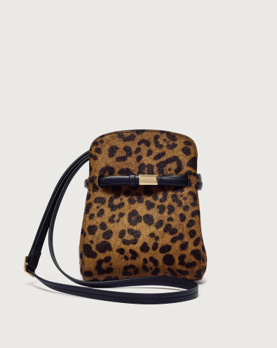 Borsa Aura Leo Pocket a tracolla in cavallino
