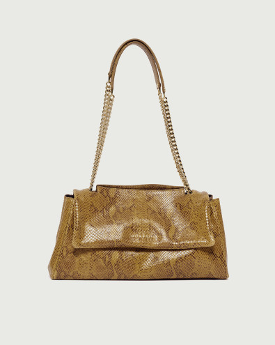 Borsa Sveva Exotic Longuette a spalla in pelle effetto pitone