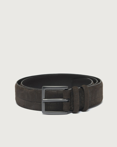 Cintura Cocco Nabuk in pelle nabuk 3,5 cm