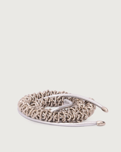 Cintura annodata Metal in pelle con catena