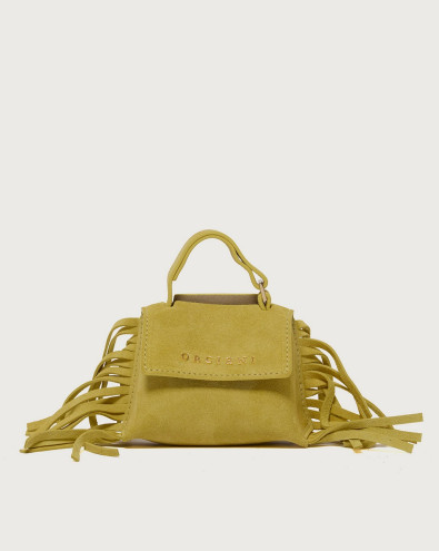 Charm Mini Sveva Peach Fringe in pelle