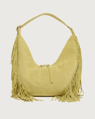 Borsa Isola Peach Fringe Small a spalla in suede