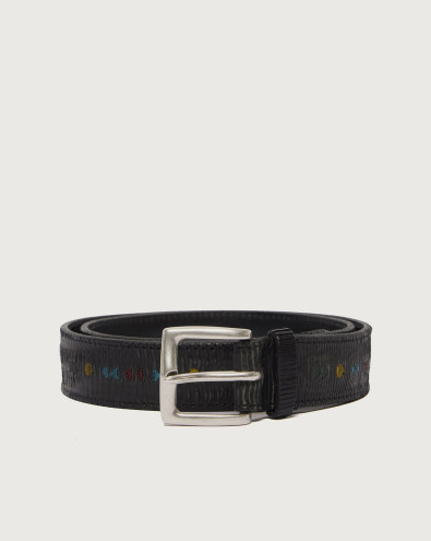 Cintura Blade Symbol in cuoio 3,5 cm