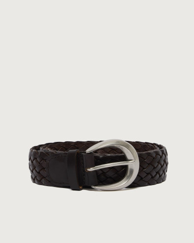 Cintura Basic Round Masculine in cuoio 3,5 cm