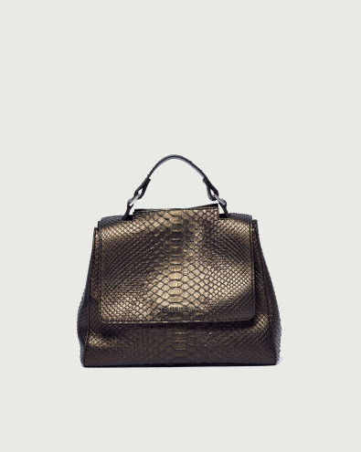 Borsa a mano Sveva piccola Pitone in pelle di pitone con tracolla