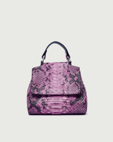 Borsa a mano Sveva Pitone mini in pelle di pitone con tracolla
