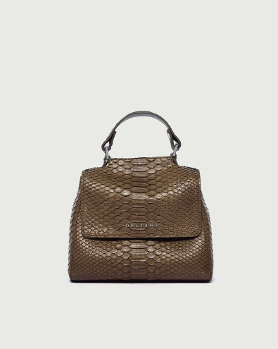 Borsa a mano Sveva Pitone mini in pelle di pitone con tracolla