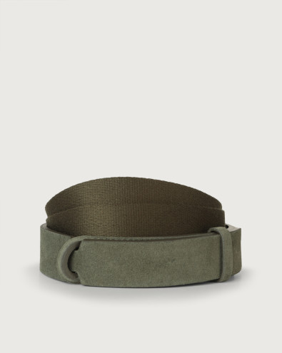 Cintura Nobuckle Suede in camoscio e tessuto