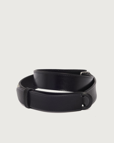 Cintura Nobuckle Bull Soft in cuoio traforato
