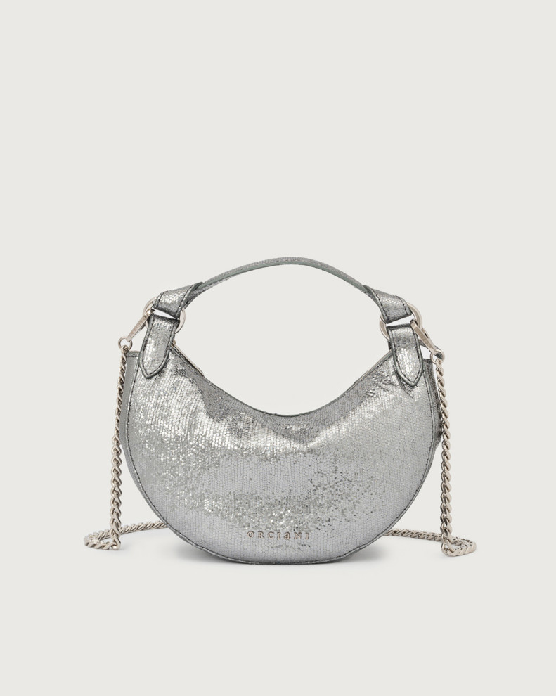 Mini Bag Dumpling Light in nappa stampata