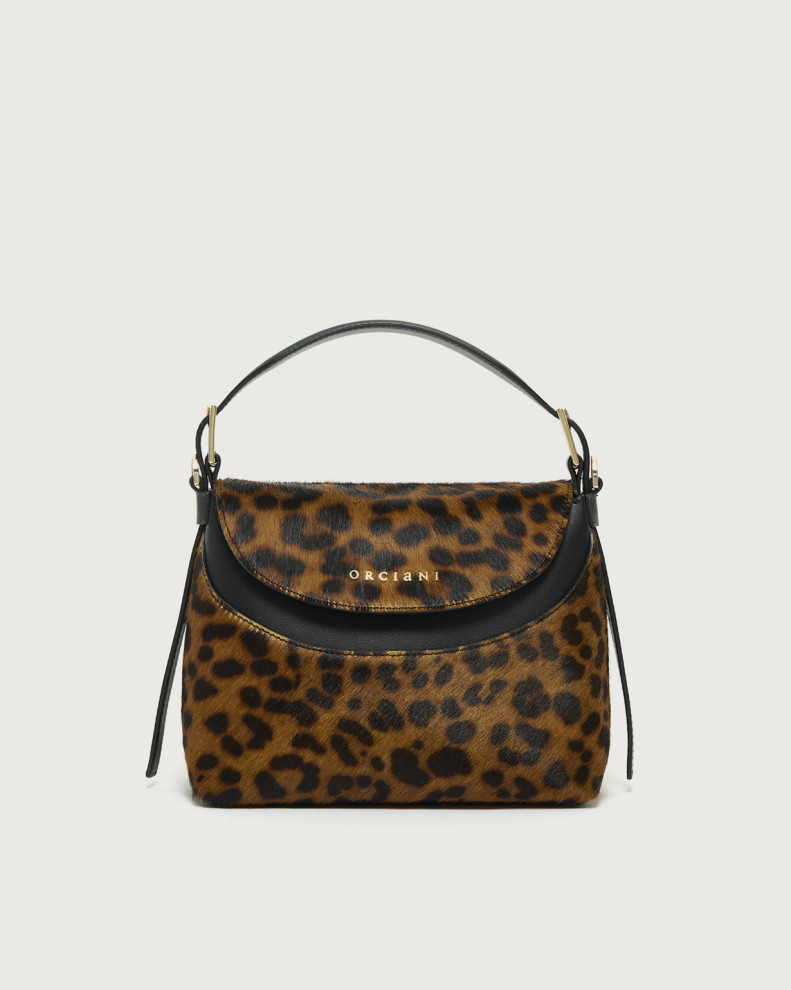 Borsa Nana Leo Small a mano in cavallino con tracolla