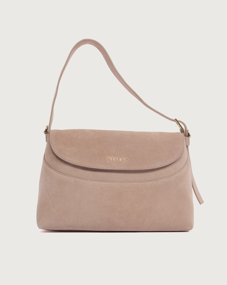 Borsa Nana Peach Midi a spalla in suede con tracolla