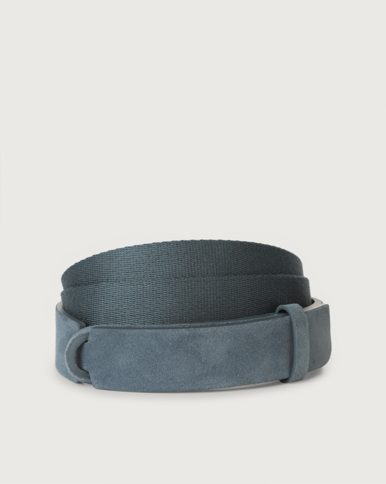Cintura Nobuckle Suede in camoscio e tessuto