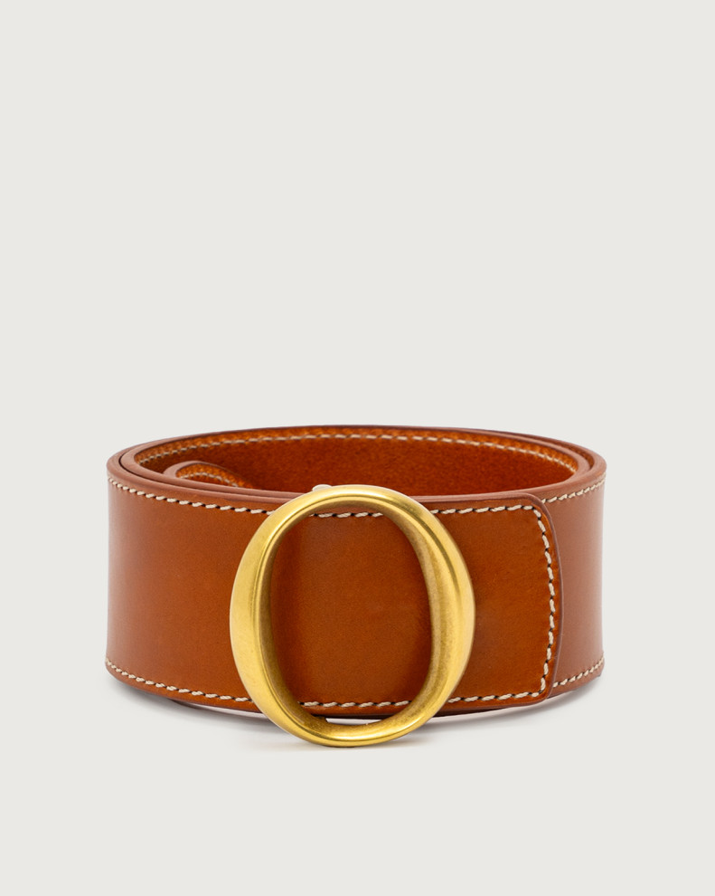 Cintura monogram Bull in cuoio 5,5 cm