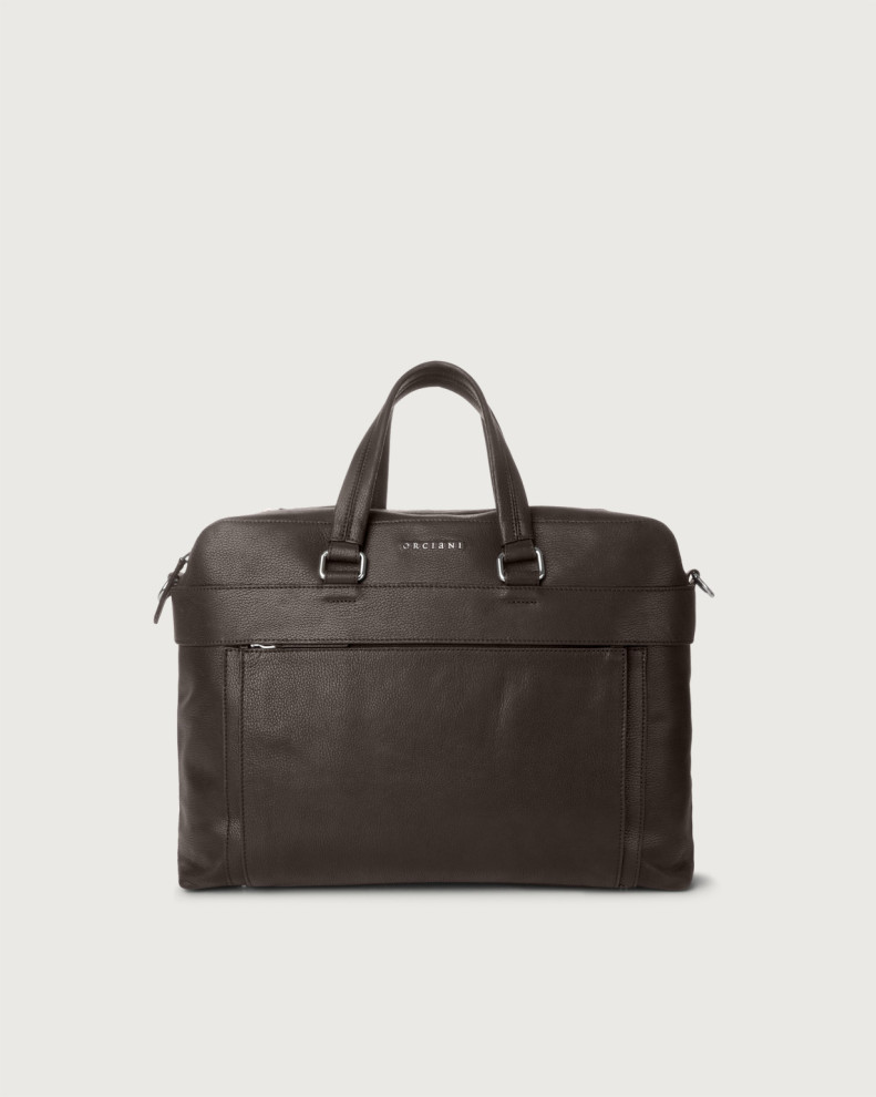 Briefcase Chevrette in pelle con tracolla