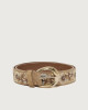 Cintura Basic Round Peach Flower in suede 3,5 cm