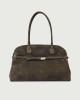 Borsa Aura Peach Large a spalla in suede con tracolla