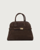Borsa Aura Peach Midi a mano in suede con tracolla