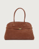 Borsa Aura Peach Large a spalla in suede con tracolla