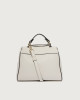 Orciani Borsa Sveva Black & White Small a mano in pelle Pelle martellata BIANCO