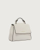 Orciani Borsa Sveva Black & White Small a mano in pelle Pelle martellata BIANCO