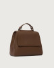 Orciani Borsa Sveva Soft Piccola a mano in pelle con tracolla Pelle martellata COCOA