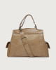 Orciani Borsa Sveva Stark Cargo Large a spalla in pelle con tracolla Pelle lucida BISCOTTO