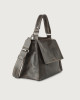 Orciani Sveva Delavè Medium leather handbag with strap Pelle FANGO