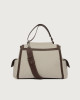 Orciani Borsa Sveva Savana Cargo Midi a spalla in canvas e pelle con tracolla Pelle e cotone COCOA