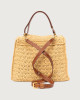 Orciani Borsa Sveva Ponza Midi a spalla in rafia intrecciata a mano Raffia and leather CUOIO