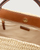 Orciani Borsa Sveva Ponza Midi a spalla in rafia intrecciata a mano Raffia and leather CUOIO