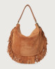 Orciani Borsa Pong Naif Fringe a spalla in suede con tracolla Camoscio AMBRA