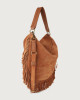 Orciani Borsa Pong Naif Fringe a spalla in suede con tracolla Camoscio AMBRA