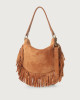 Orciani Borsa Ping Naif Fringe a spalla in suede con tracolla Camoscio AMBRA