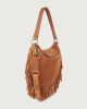 Orciani Borsa Ping Naif Fringe a spalla in suede con tracolla Camoscio AMBRA