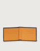 Orciani Micron Bicolor leather wallet Pelle martellata EBANO
