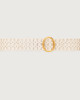 Orciani Cintura alta monogram Bull Soft C in pelle 5,5 cm BIANCO