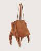 Orciani Borsa tote a spalla Ava midi Naif Fringe in suede Camoscio AMBRA