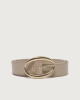 Orciani Cintura Peach Double in suede 3 cm Pelle scamosciata SABBIA+SASSO