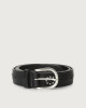 Orciani Cintura Bull Soft in cuoio con cabochon Pelle NERO